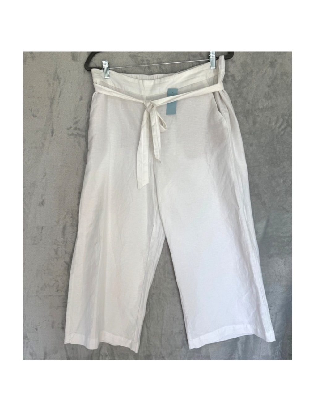 Loft NWT Women’s White Linen Tie-Waist Wide Leg Pants LP